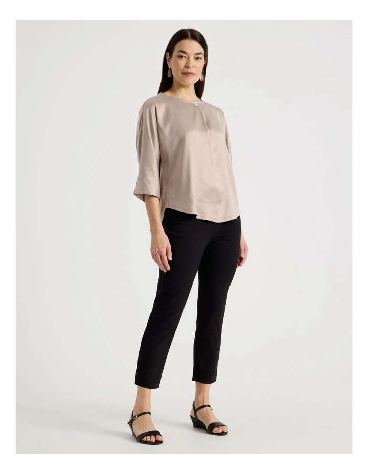 Wardrobe Staple Stretch Crop Pant in Black image 1