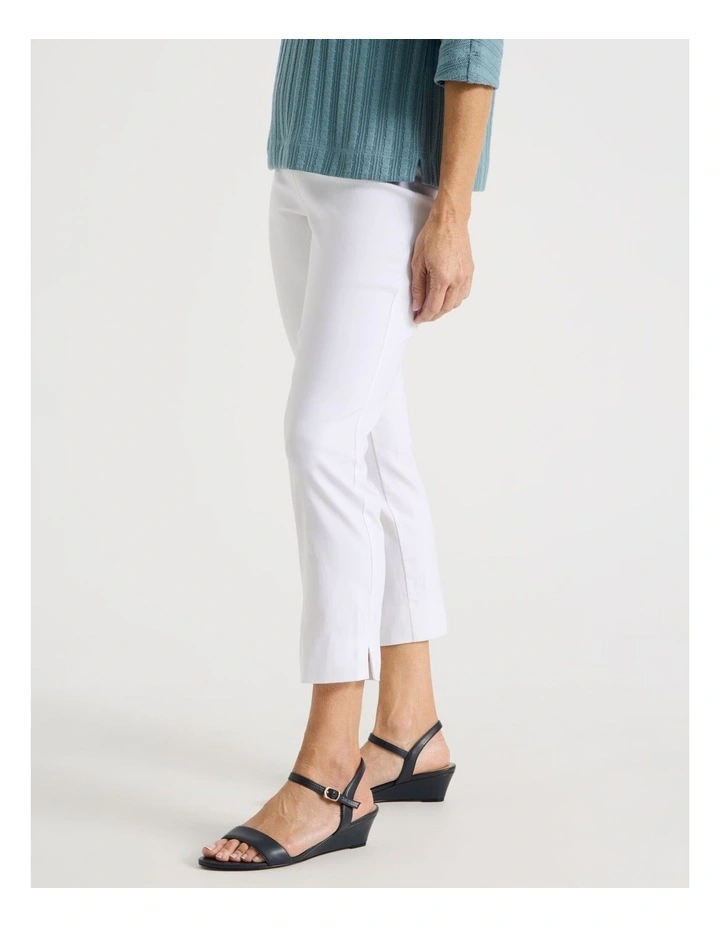 Wardrobe Staple Stretch Crop Pant in White image 5
