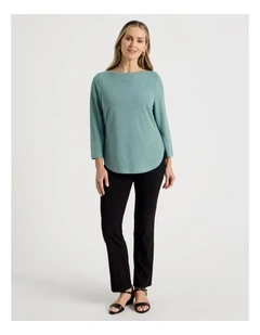 Wardrobe Staple Straight Full Length Pant in Black