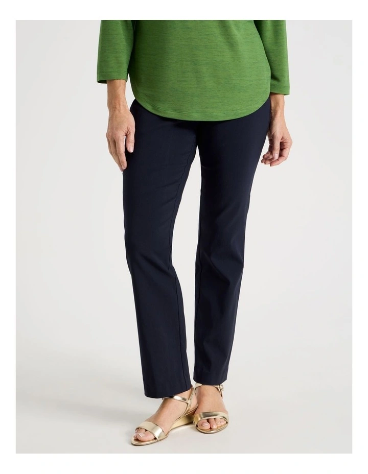Wardrobe Staple Straight Full Length Pant in Navy image 3
