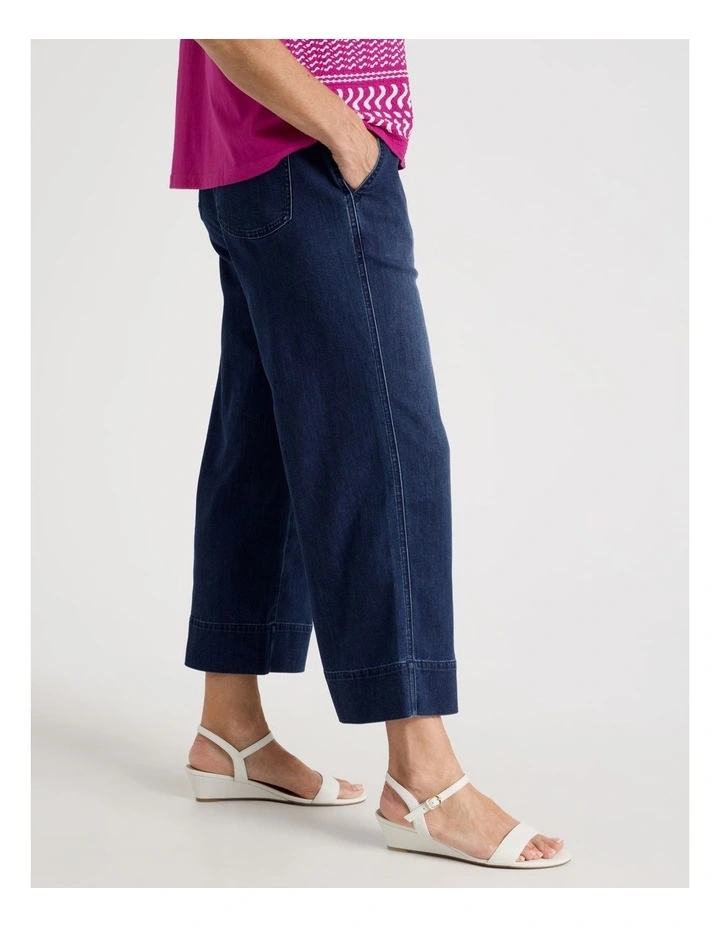 Pull On Crop Denim Jean in Dark Wash image 5