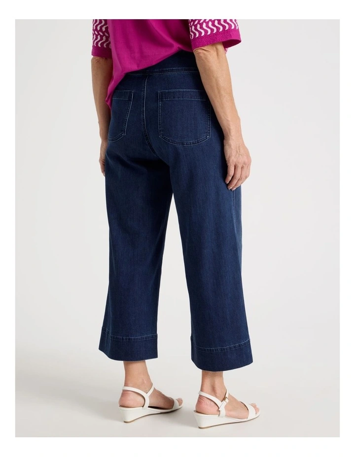 Pull On Crop Denim Jean in Dark Wash image 6