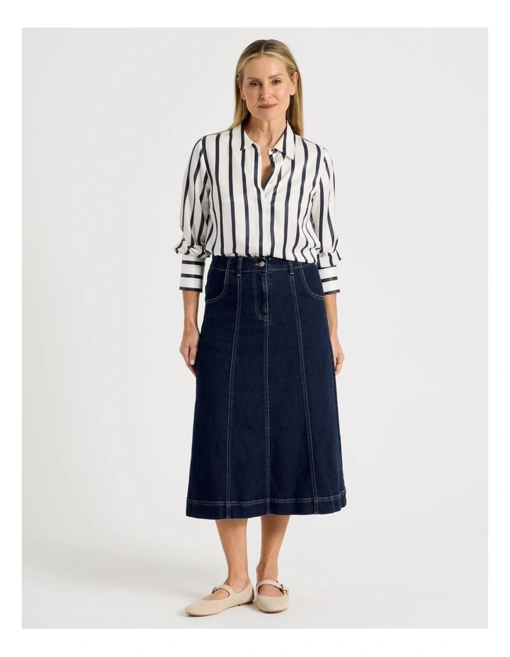 Aline Denim Skirt In Indigo image 1
