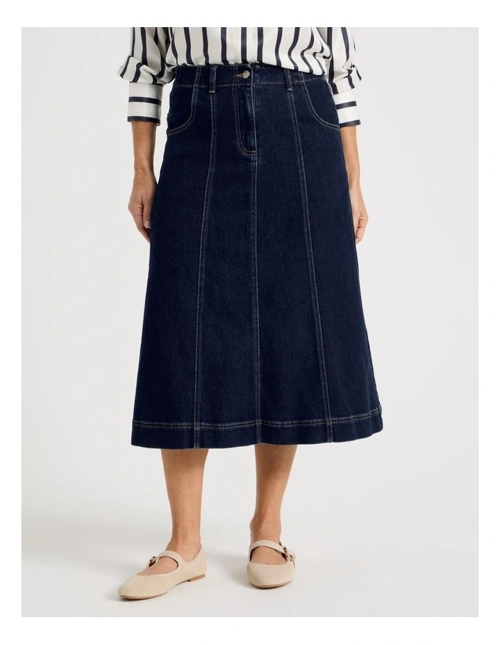 Aline Denim Skirt In Indigo image 2
