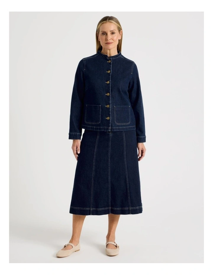 Aline Denim Skirt In Indigo image 3