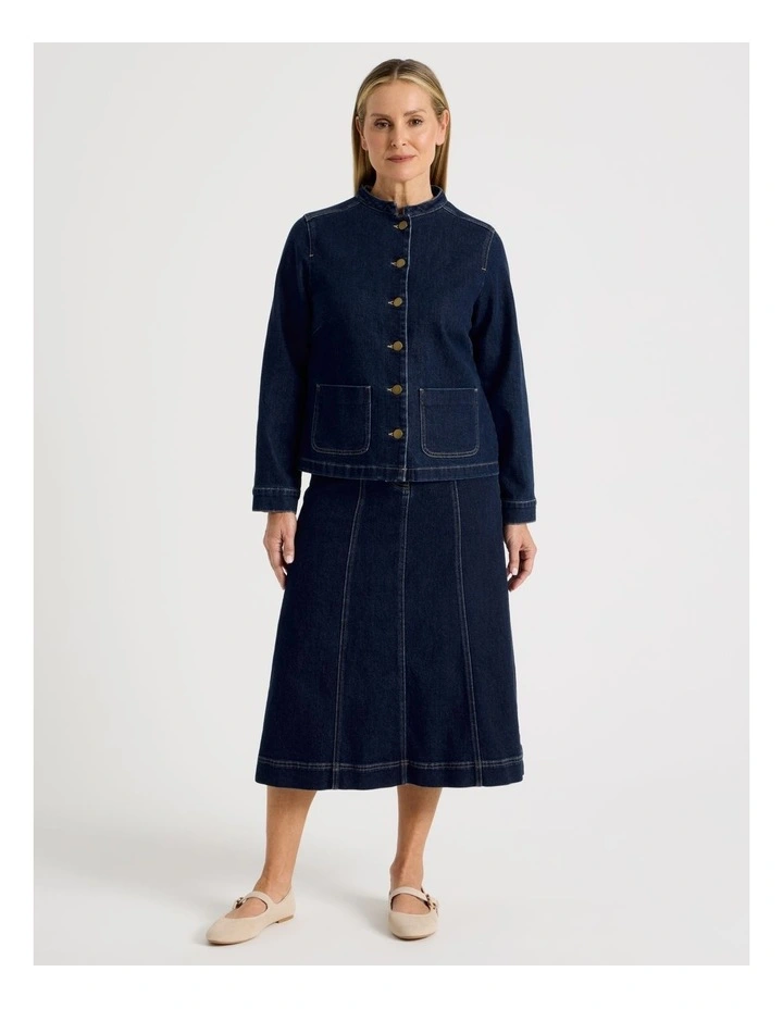 Aline Denim Skirt In Indigo image 3