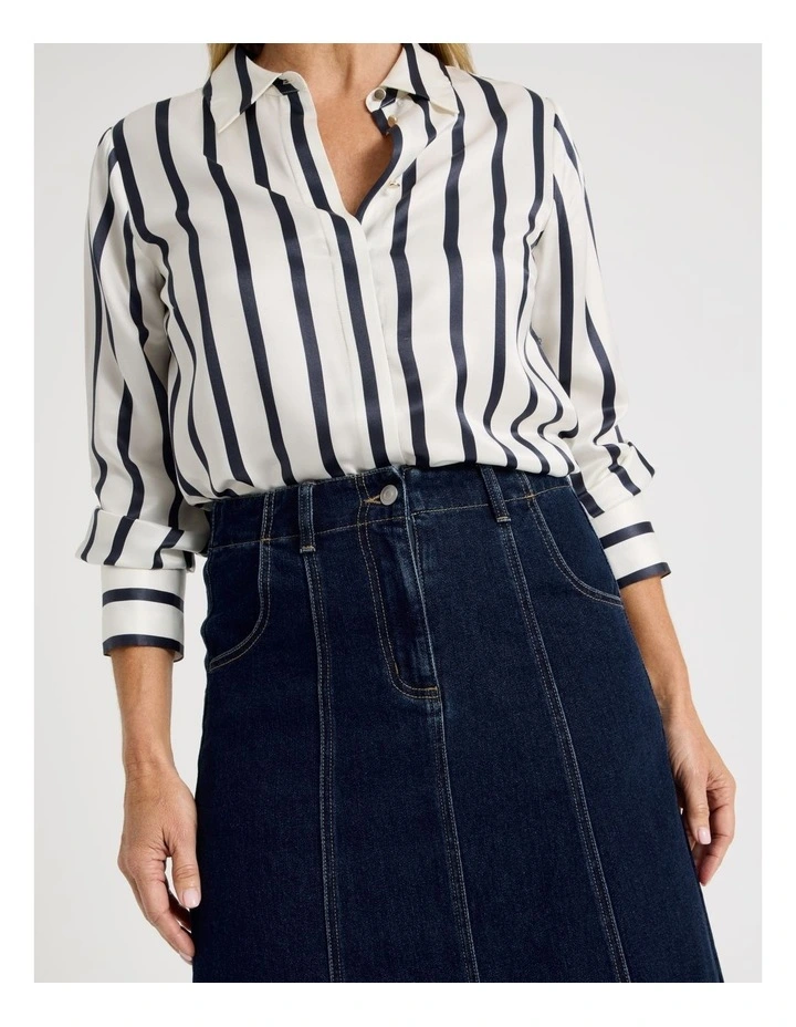 Aline Denim Skirt In Indigo image 4