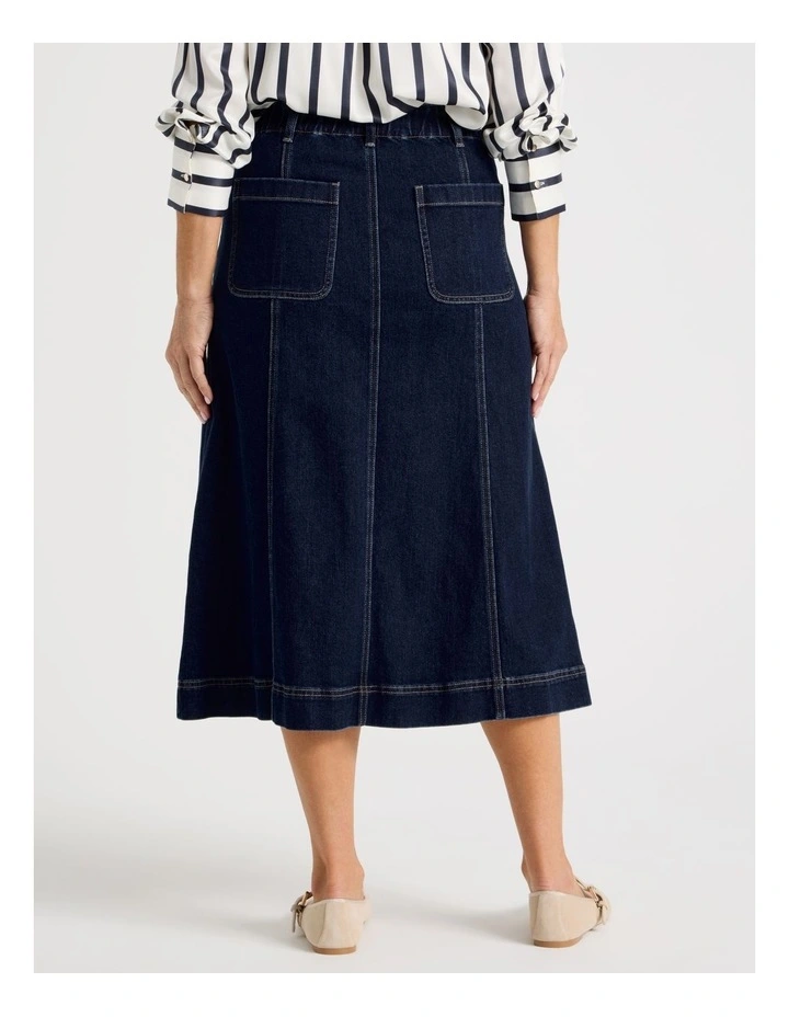 Aline Denim Skirt In Indigo image 5