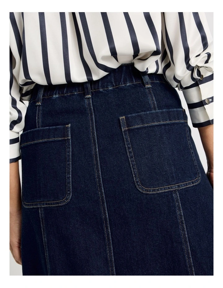 Aline Denim Skirt In Indigo image 6