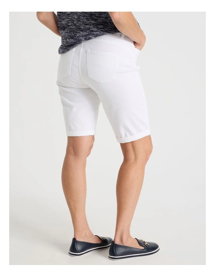 5 Pocket Stretch Denim Short in White image 5