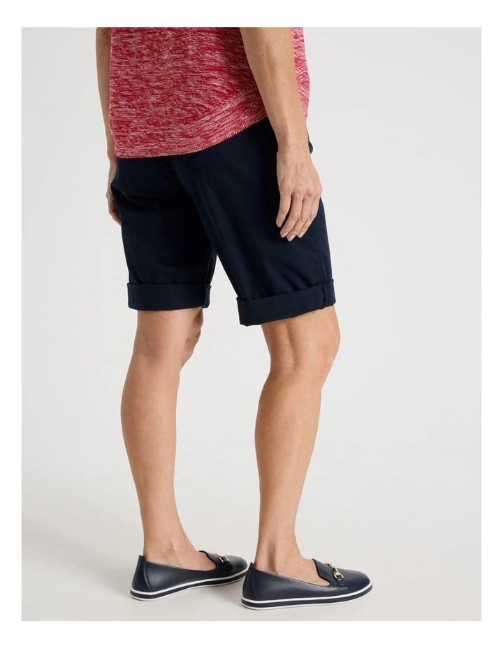 Stretch Chino Short with Rolled Cuff in Navy image 5