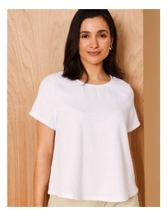 Short Sleeve Swing Top In White