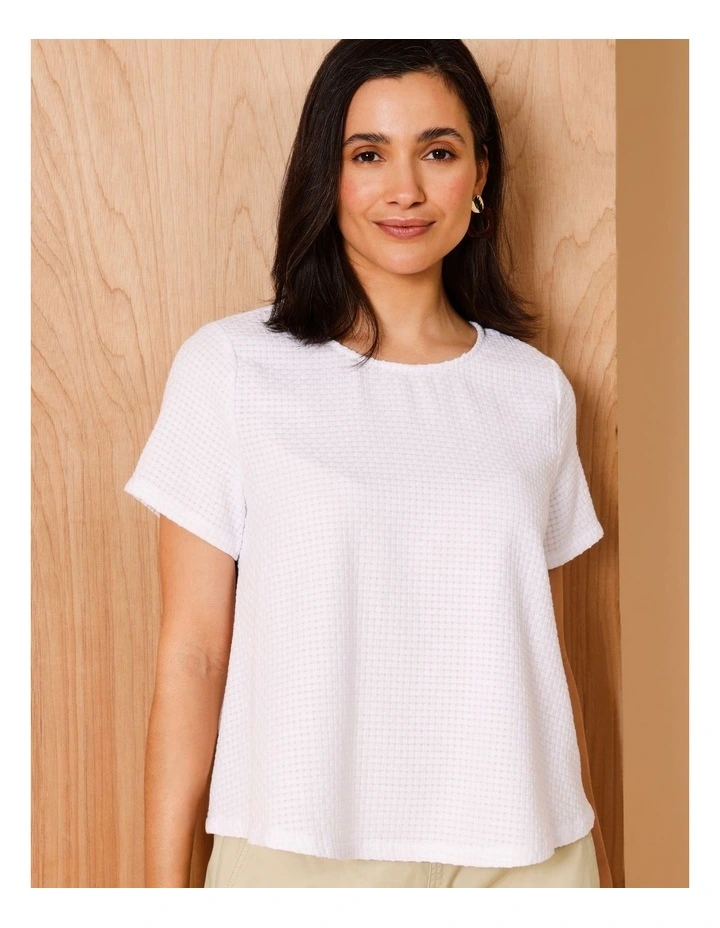 Short Sleeve Swing Top In White image 1
