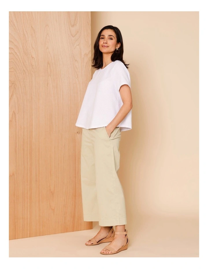 Short Sleeve Swing Top In White image 2
