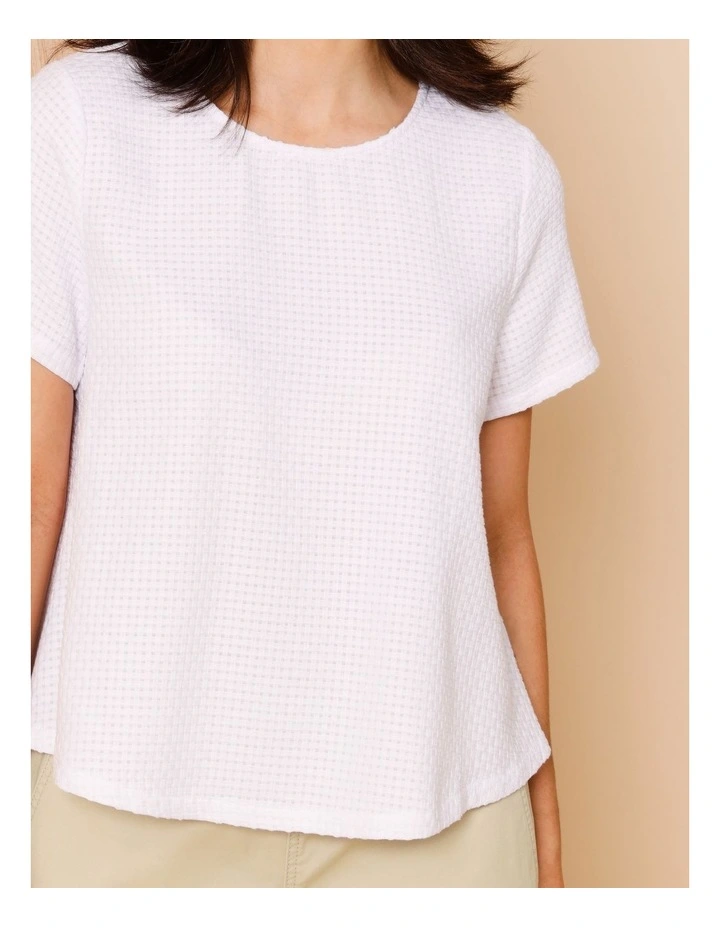 Short Sleeve Swing Top In White image 4