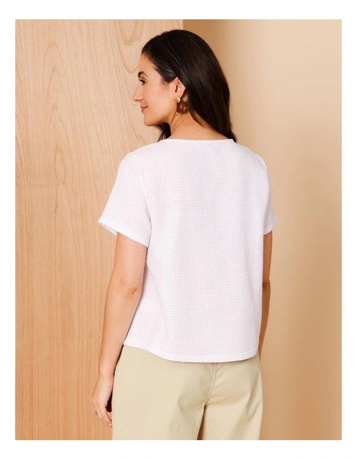 Short Sleeve Swing Top In White image 5