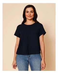 Short Sleeve Swing Top In Navy