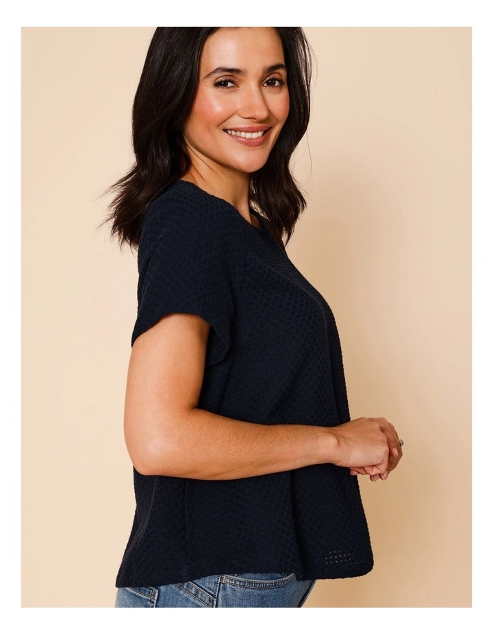 Short Sleeve Swing Top In Navy image 2