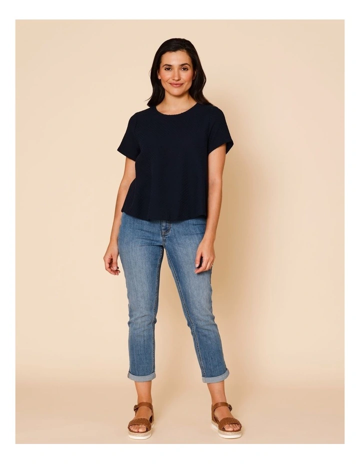 Short Sleeve Swing Top In Navy image 3