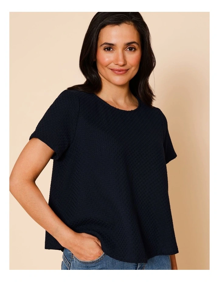 Short Sleeve Swing Top In Navy image 4