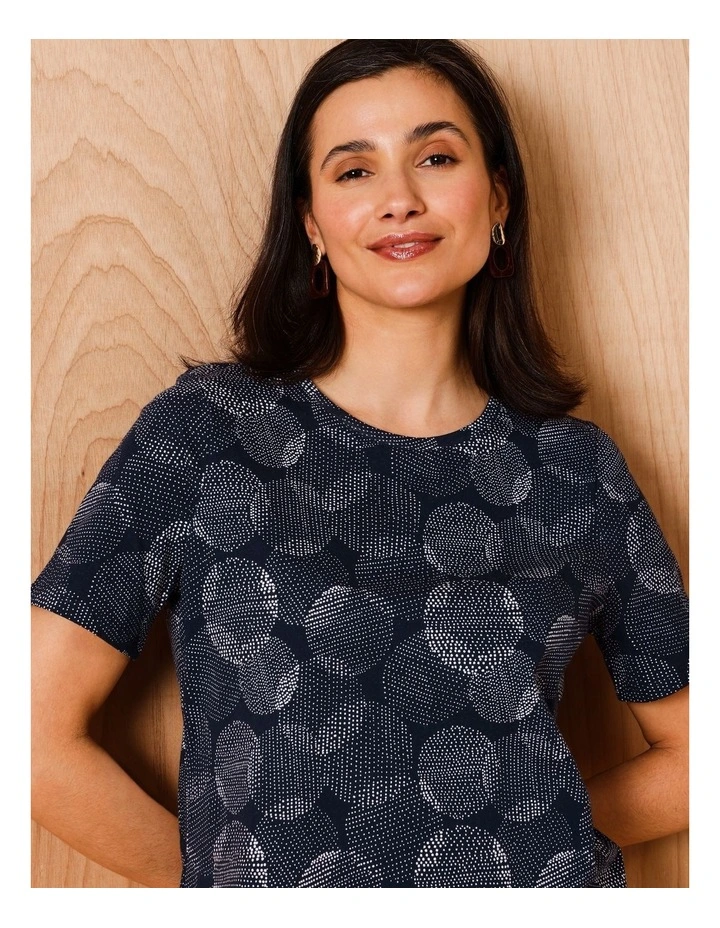 Wardrobe Staple Short Sleeve Tee In Spot On Spot Print Navy/White image 1