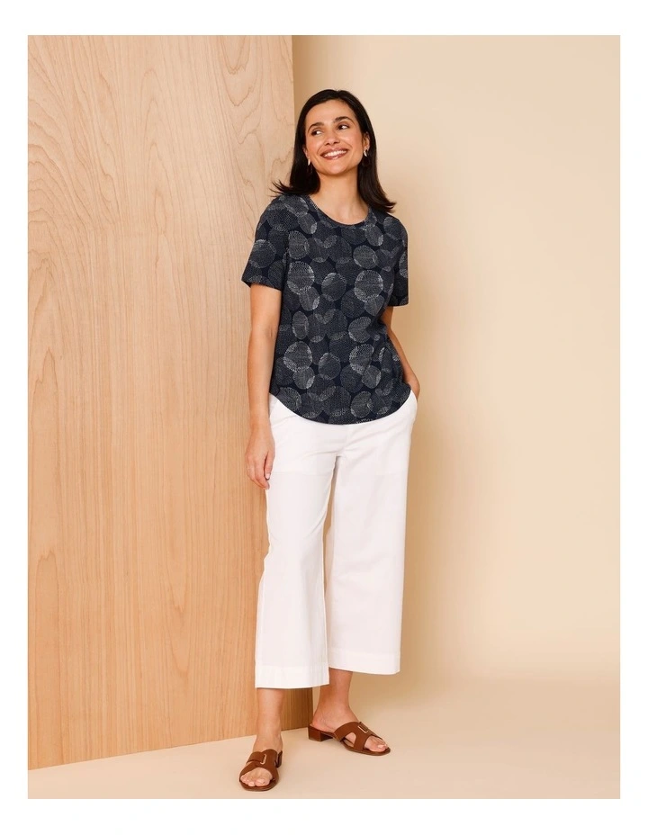 Wardrobe Staple Short Sleeve Tee In Spot On Spot Print Navy/White image 3