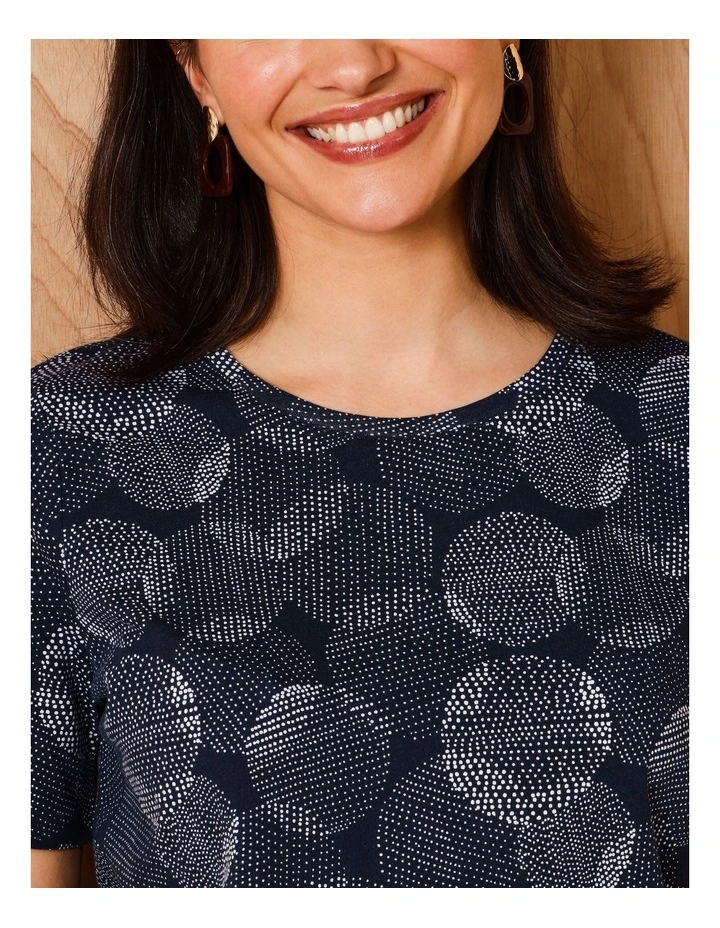 Wardrobe Staple Short Sleeve Tee In Spot On Spot Print Navy/White image 5
