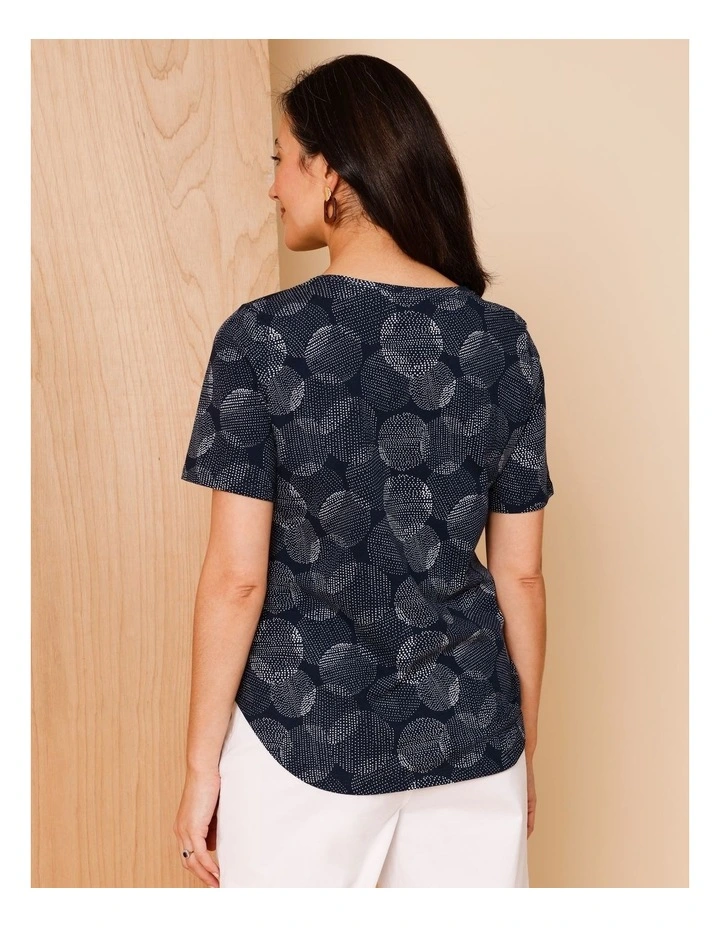 Wardrobe Staple Short Sleeve Tee In Spot On Spot Print Navy/White image 6