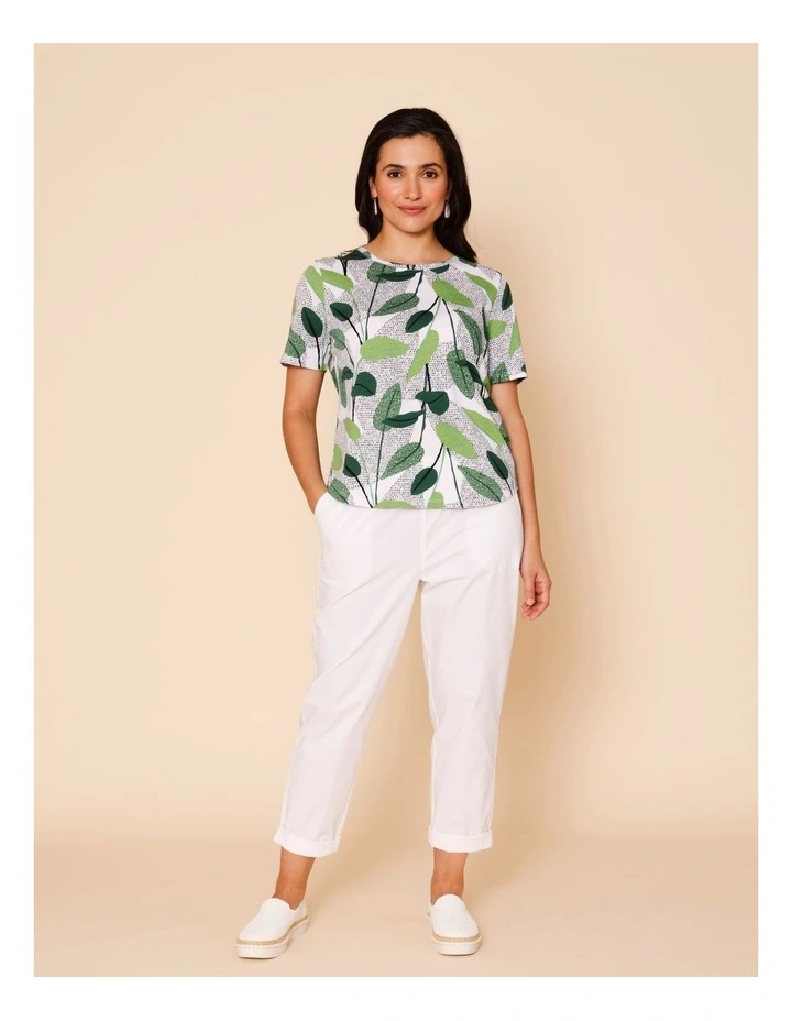 Wardrobe Staple Short Sleeve Tee In Green Layered Spot Leaf image 3