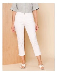 Wardrobe Staple Crop Denim Jean In White