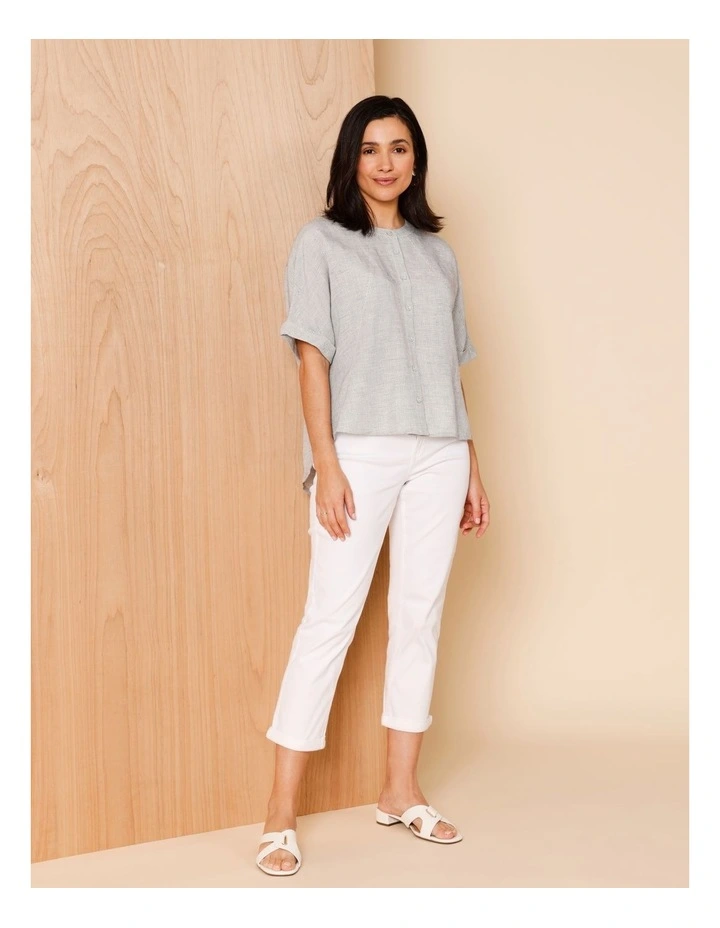 Wardrobe Staple Crop Denim Jean In White image 2
