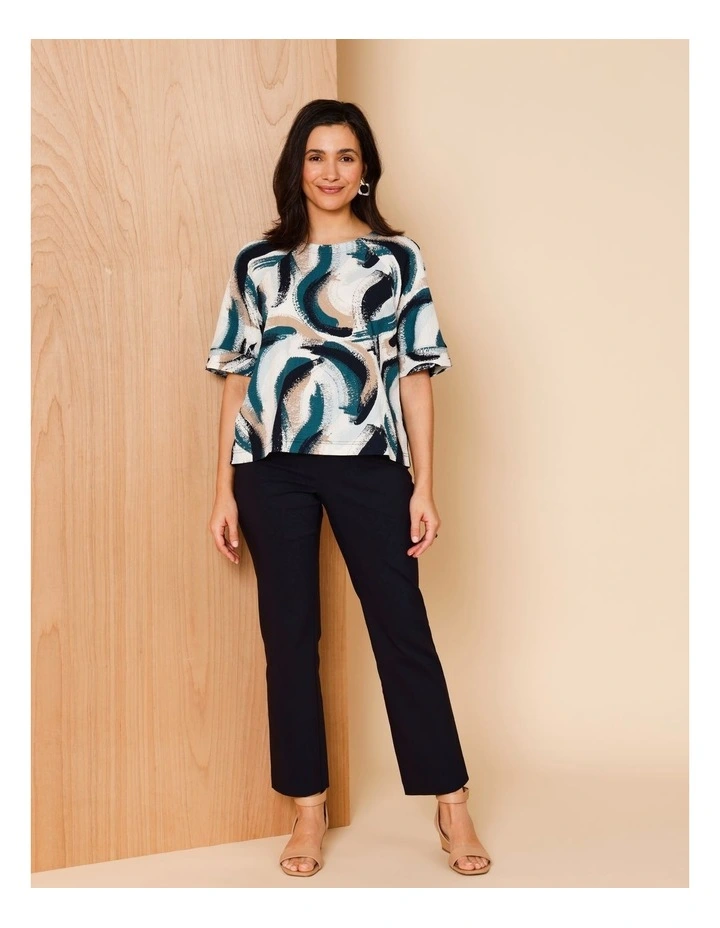 Wardrobe Staple Stretch Full Length Straight Pant In Navy image 2