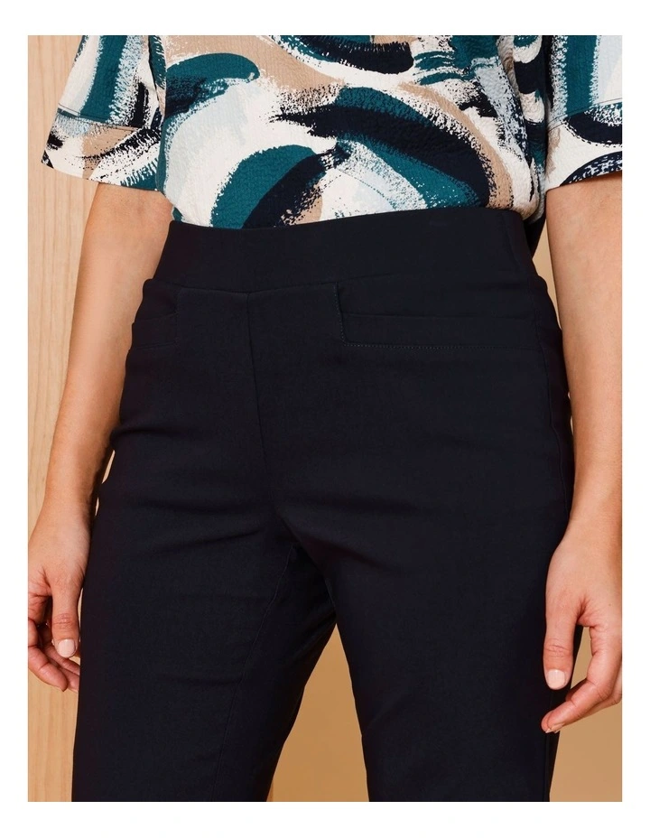Wardrobe Staple Stretch Full Length Straight Pant In Navy image 4