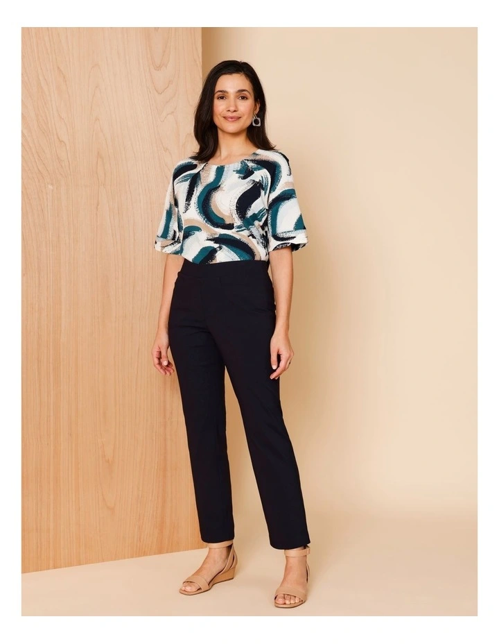Wardrobe Staple Stretch Full Length Straight Pant In Navy image 7