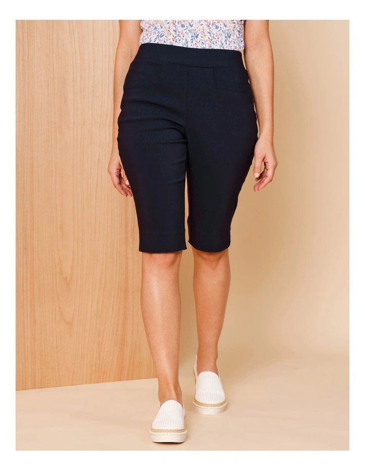 Wardrobe Staple Stretch Pedal Pusher In Navy image 2