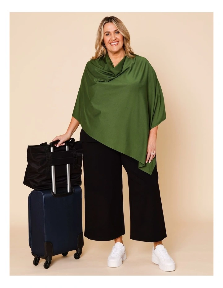 Knit Poncho In Green image 1