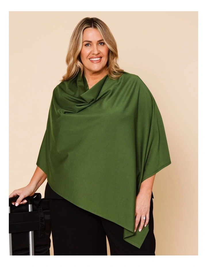 Knit Poncho In Green image 2