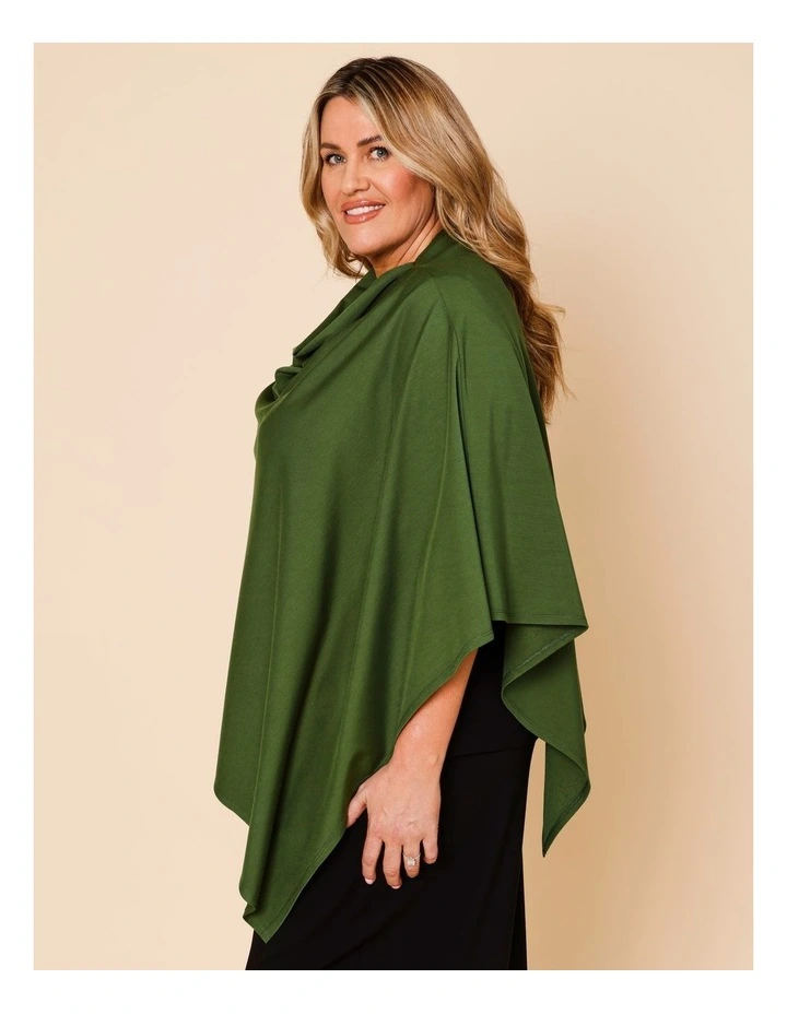 Knit Poncho In Green image 3