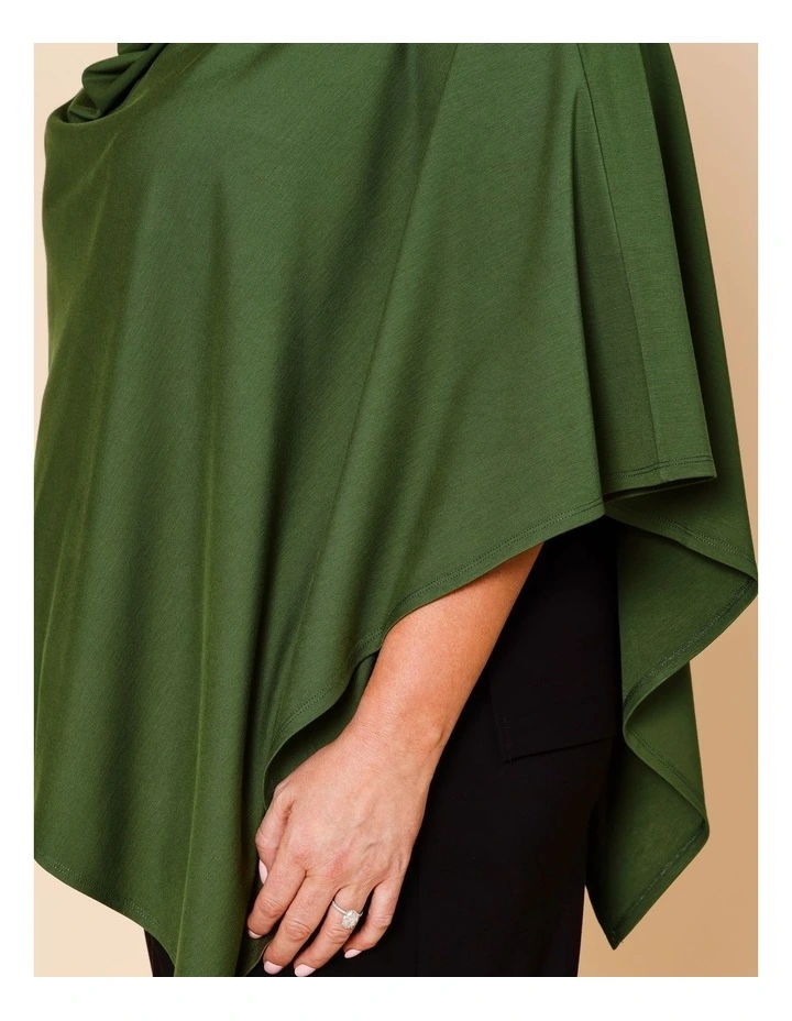 Knit Poncho In Green image 4