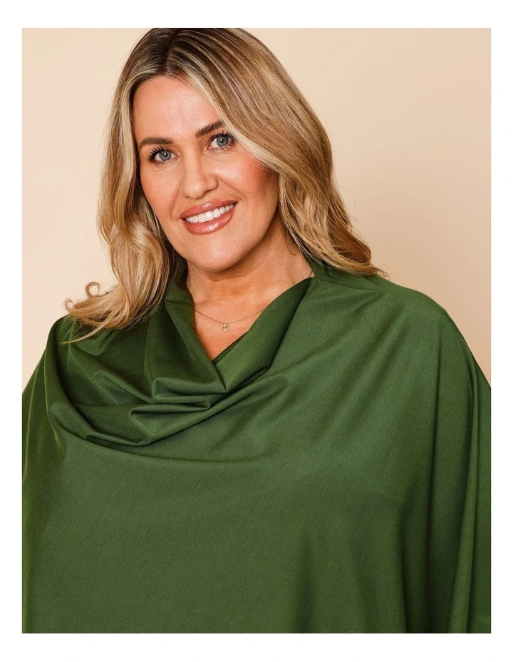 Knit Poncho In Green image 5