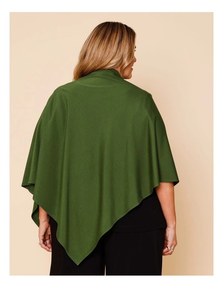 Knit Poncho In Green image 6