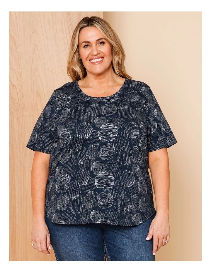 Wardrobe Staple Short Sleeve Tee In Spot On Spot Print Navy/White image 1