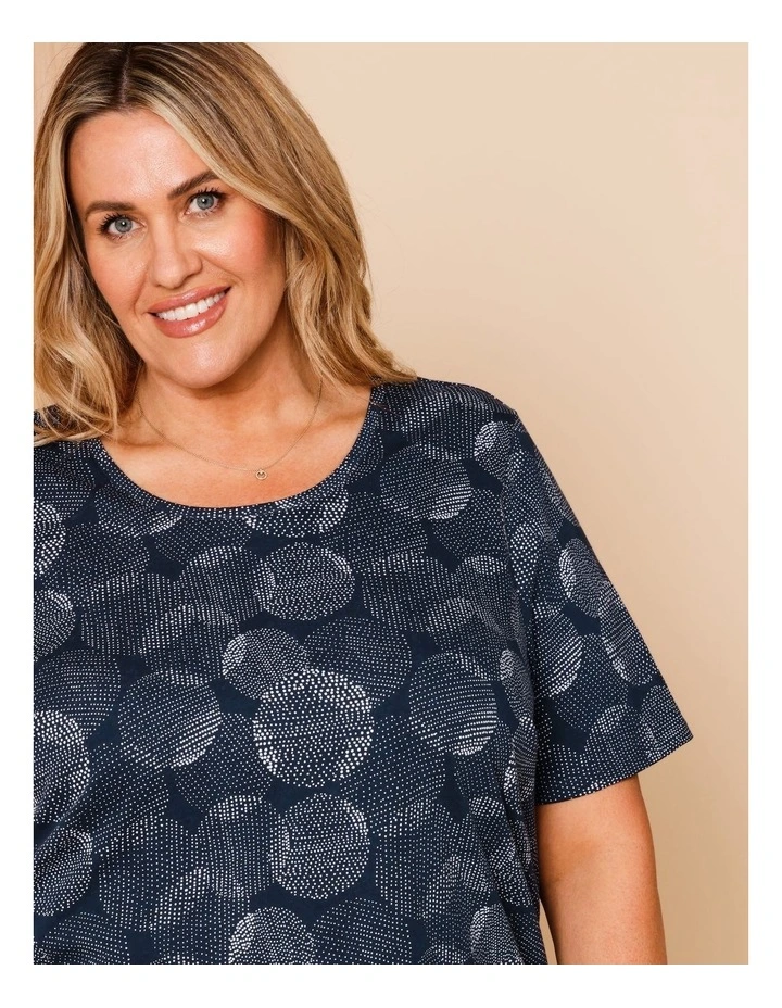 Wardrobe Staple Short Sleeve Tee In Spot On Spot Print Navy/White image 3