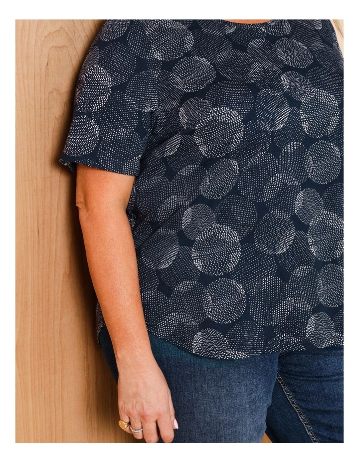 Wardrobe Staple Short Sleeve Tee In Spot On Spot Print Navy/White image 4