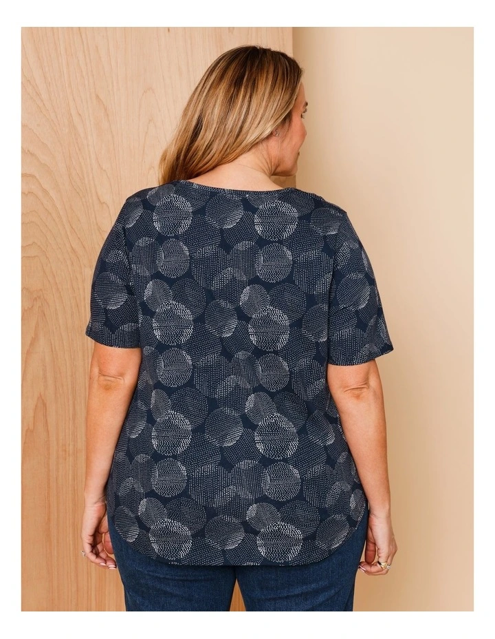 Wardrobe Staple Short Sleeve Tee In Spot On Spot Print Navy/White image 5