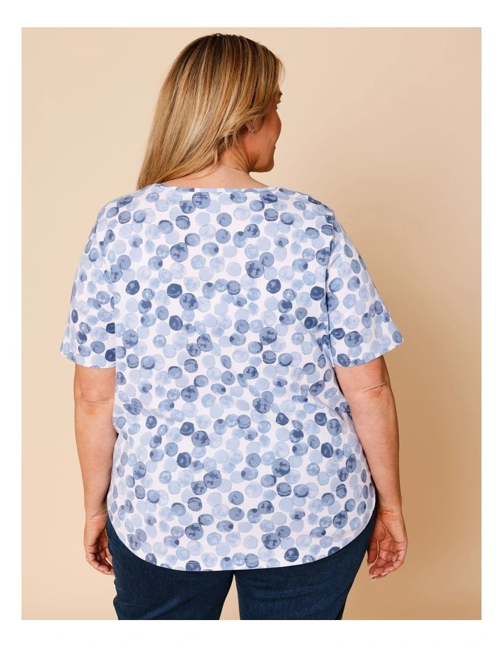 Wardrobe Staple Short Sleeve Tee In Blues Watercolour Spot image 5