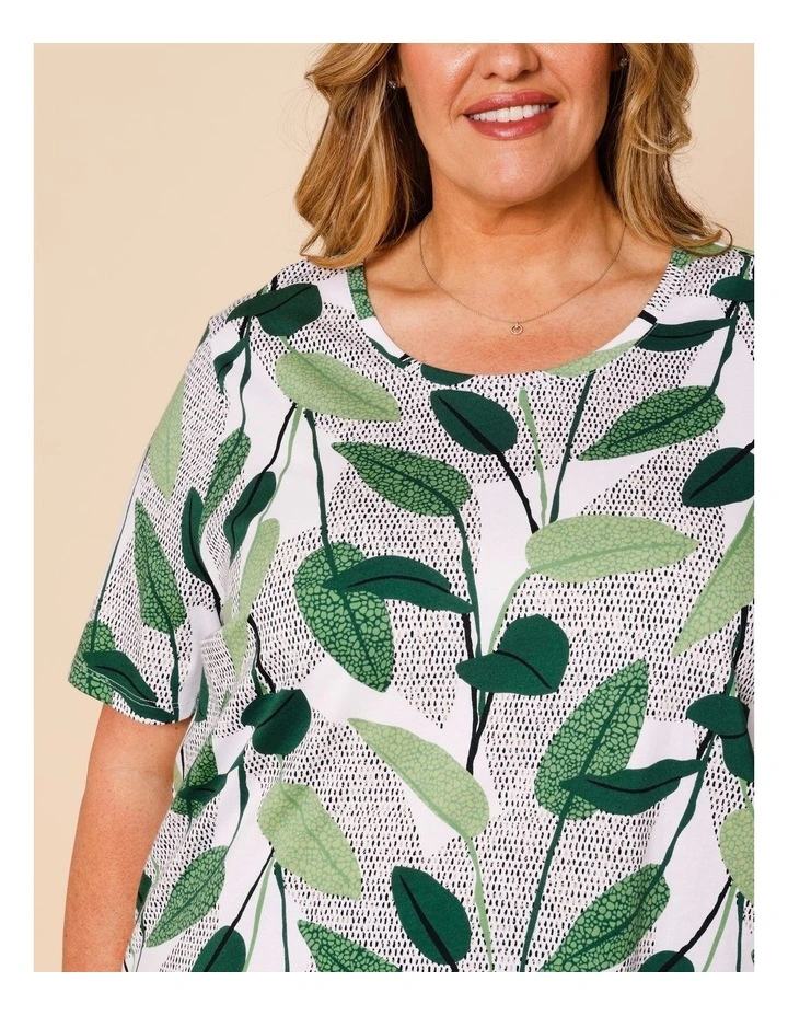 Wardrobe Staple Short Sleeve Tee In Green Layered Spot Leaf image 6
