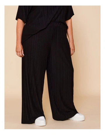Plisse Full Length Pant In Black