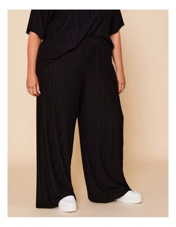 Plisse Full Length Pant In Black image 1