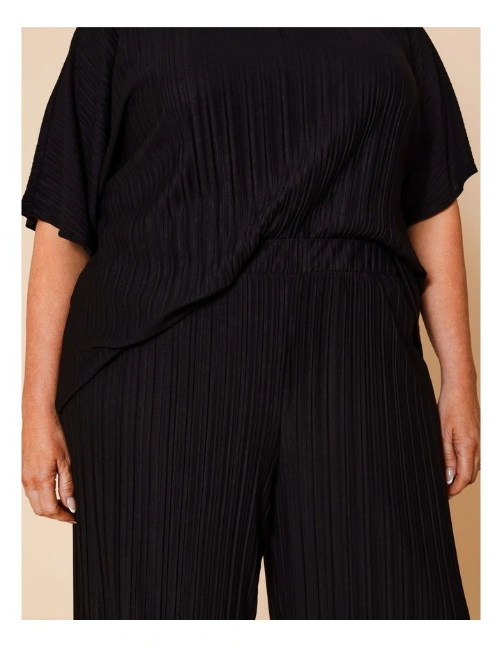 Plisse Full Length Pant In Black image 5